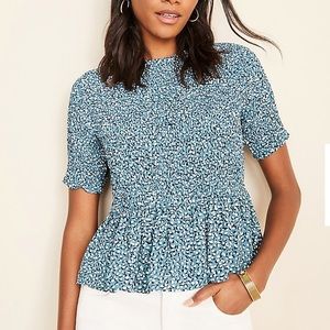 Dot Smocked Peplum Top